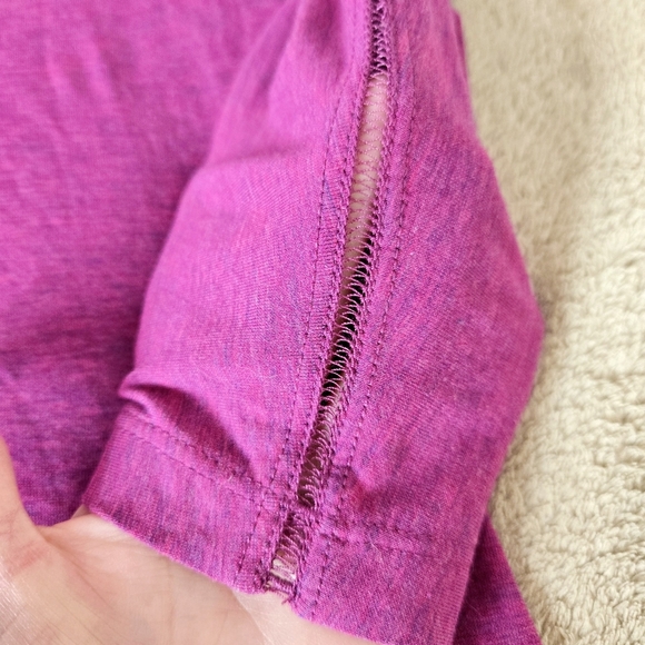 LULULEMON Shirt Trapeze Long Sleeve Heathered Regal Plum Pima Cotton Women's 4 - Picture 5 of 7